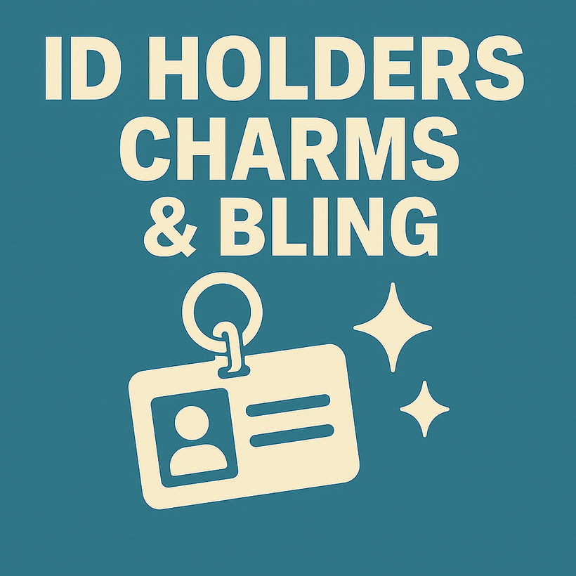 ID holders, charms and other bling