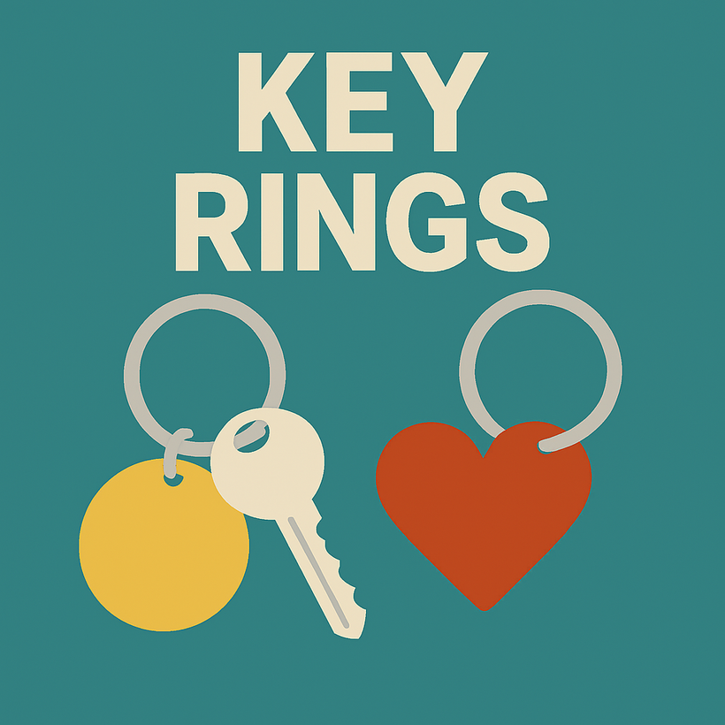 Key rings, key fobs, key holders, wristlets