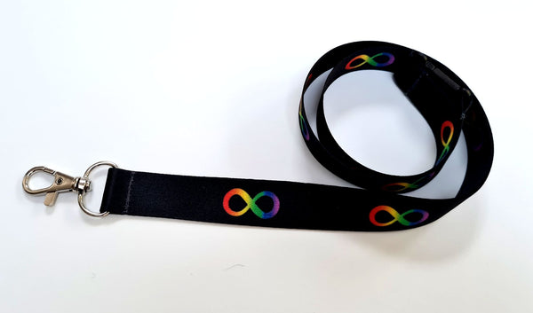 AUTISTIC INFINITY printed 20mm lanyard for ID, keys, etc.