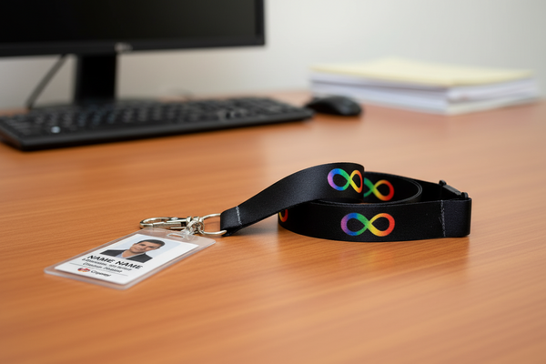AUTISTIC lanyard with INFINITY print image | 20mm lanyard for ID, keys, etc.