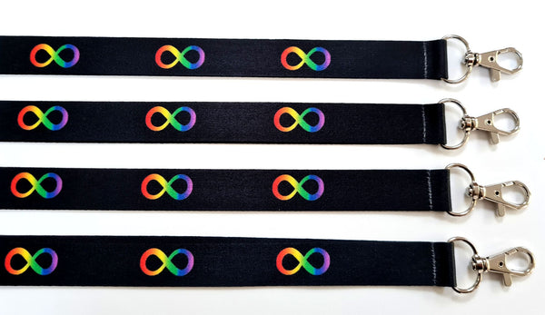 AUTISTIC INFINITY printed 20mm lanyard for ID, keys, etc.