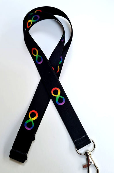 AUTISTIC INFINITY printed 20mm lanyard for ID, keys, etc.
