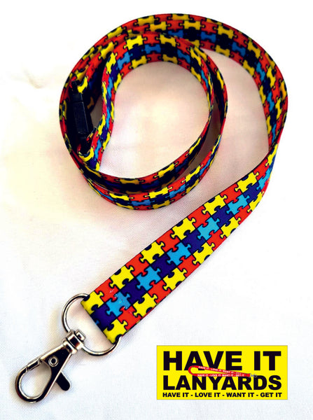 AUTISM printed lanyard 20mm for ID & keys