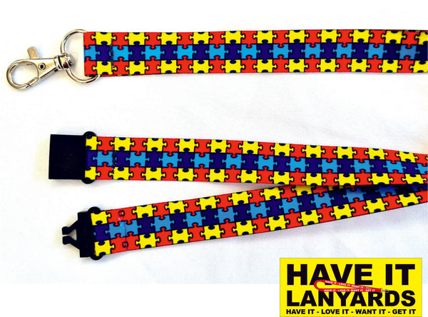 AUTISM printed lanyard 20mm for ID & keys