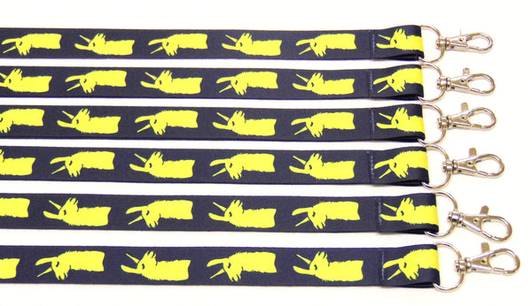 BANANA LLAMA printed lanyard 20mm for ID & keys. Ideal teacher present.