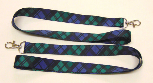 BLACK WATCH tartan printed lanyard 20mm for ID & keys