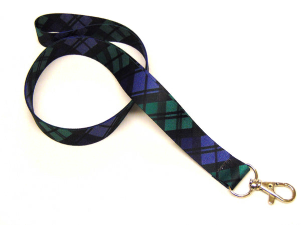 BLACK WATCH tartan printed lanyard 20mm for ID & keys