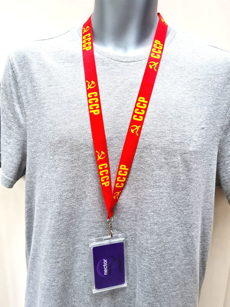 CCCP - retro 20mm red and yellow printed lanyard