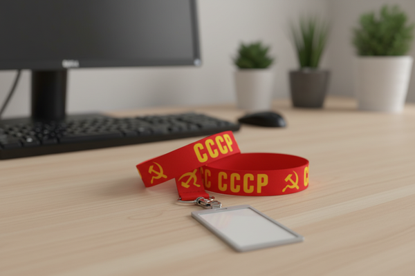 CCCP lanyard - retro 20mm red and yellow printed ID holder