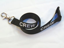 Load image into Gallery viewer, CREW (black/white) printed lanyard 15mm with safety breakaway