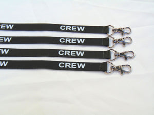 CREW (black/white) printed lanyard 15mm with safety breakaway