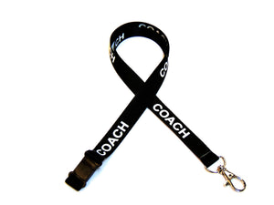 COACH printed 15mm lanyard with safety breakaway for ID, keys, etc. Free UK postage