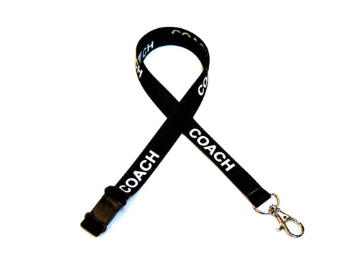 COACH printed 15mm lanyard with safety breakaway for ID, keys, etc. Free UK postage