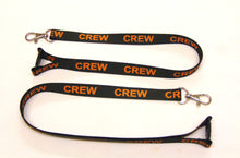 Load image into Gallery viewer, CREW (black/orange) printed lanyard 15mm with safety breakaway