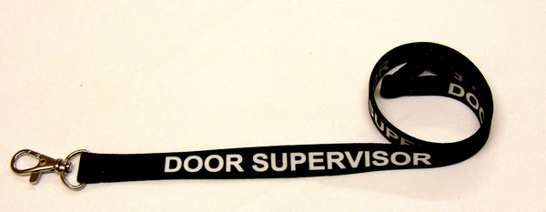 DOOR SUPERVISOR printed 15mm lanyard with safety breakaway for ID, keys, etc. Free UK postage