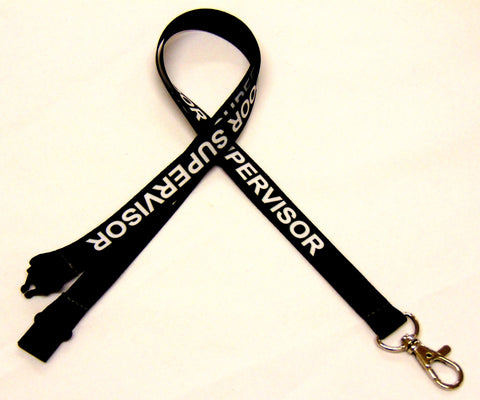 DOOR SUPERVISOR printed 15mm lanyard with safety breakaway for ID, keys, etc. Free UK postage