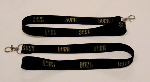 GAME OVER printed lanyard 20mm for ID & keys.