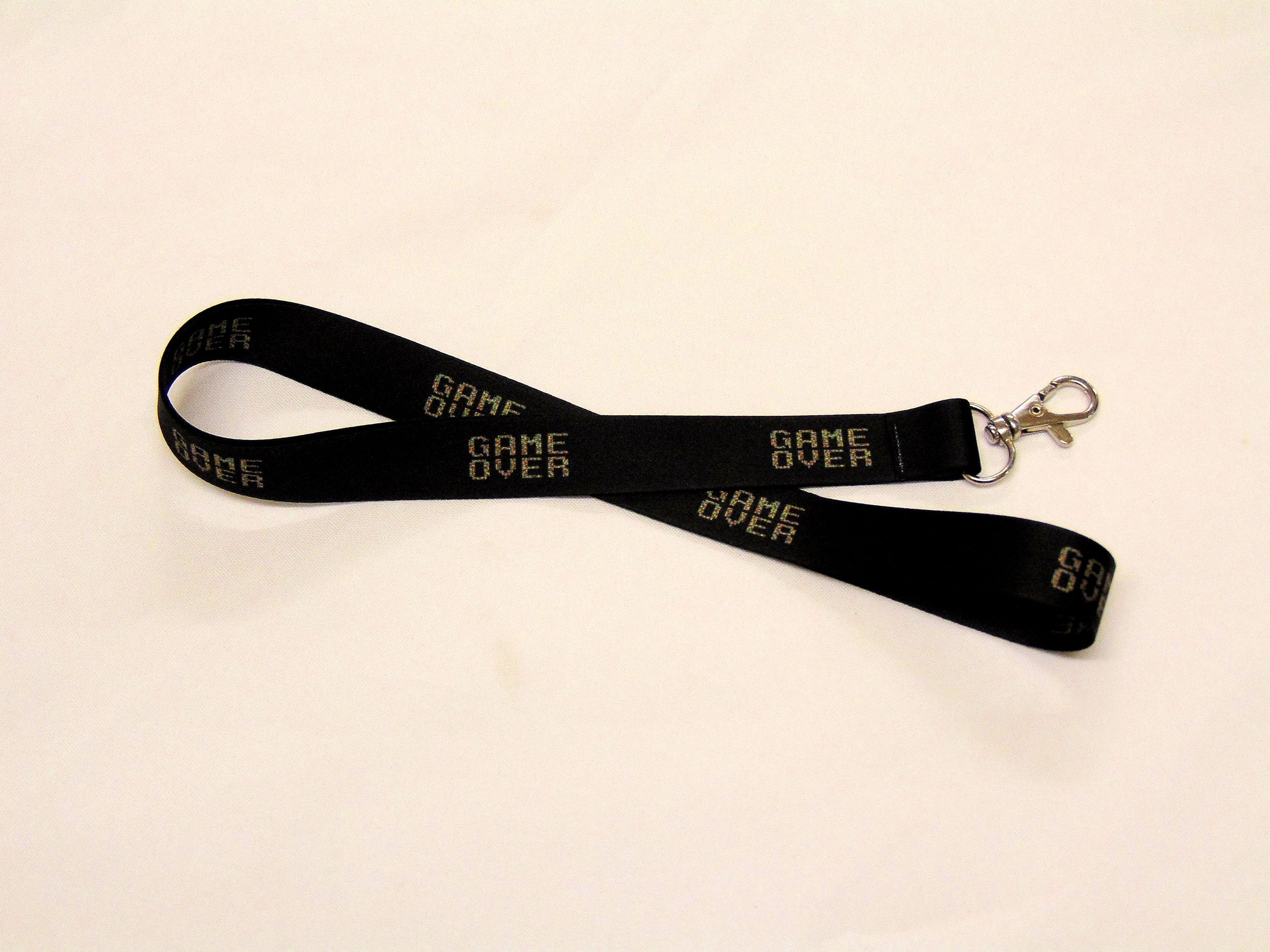 GAME OVER printed lanyard 20mm for ID & keys.