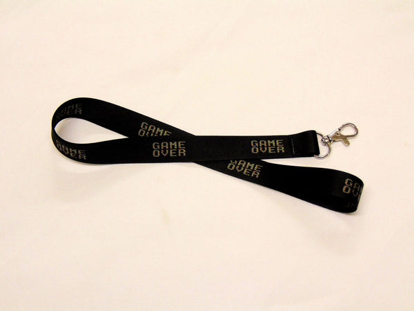 GAME OVER printed lanyard 20mm for ID & keys.