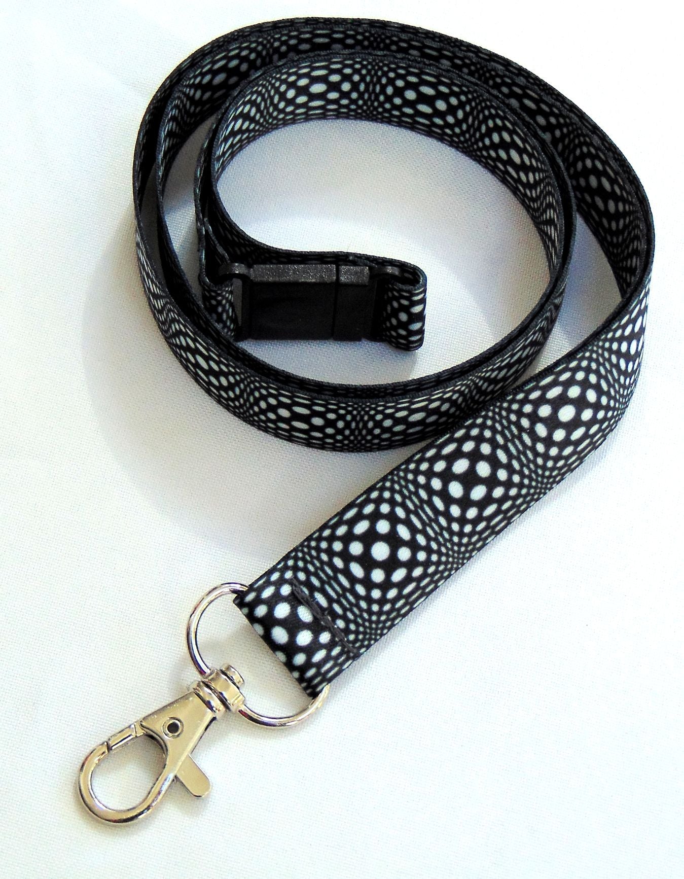 GEOMETRIC BUBBLES printed lanyard 20mm for ID & keys.