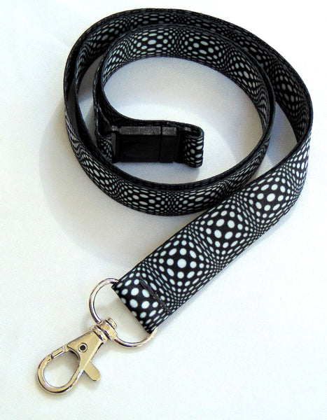 GEOMETRIC BUBBLES printed lanyard 20mm for ID & keys.
