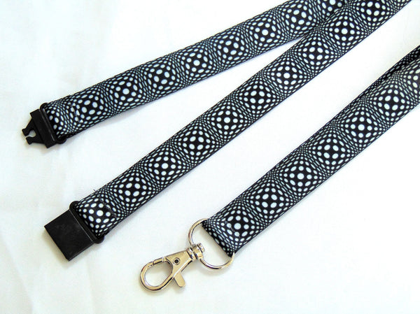 GEOMETRIC BUBBLES printed lanyard 20mm for ID & keys.
