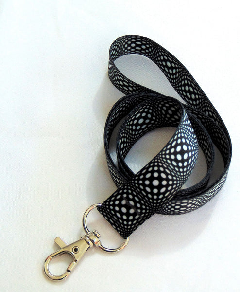 GEOMETRIC BUBBLES printed lanyard 20mm for ID & keys.