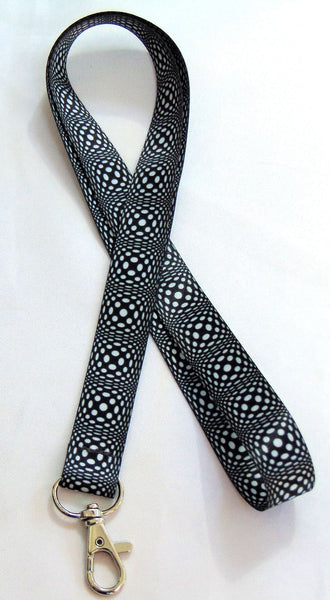GEOMETRIC BUBBLES printed lanyard 20mm for ID & keys.