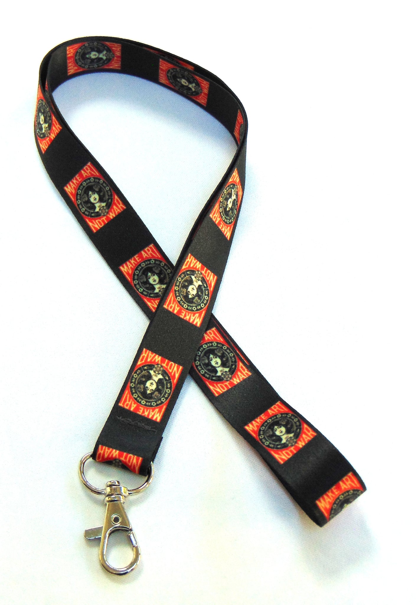 MAKE ART NOT WAR printed lanyard 20mm for ID & keys.