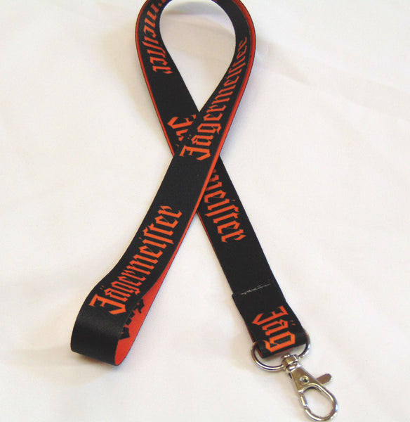 Jägermeister mirror printed orange & black lanyard 20mm for ID & keys.