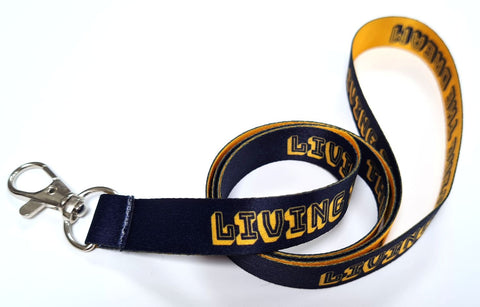 LIVING THE DREAM print 15mm lanyard for ID, keys, etc. Free UK post.