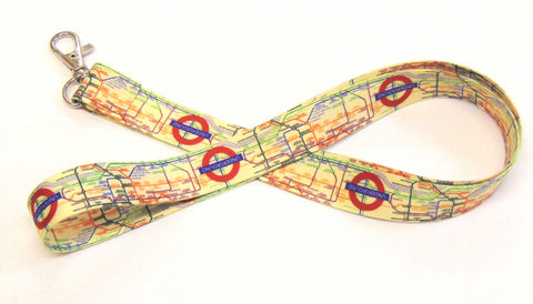 LONDON UNDERGROUND printed lanyard 20mm for ID & keys.