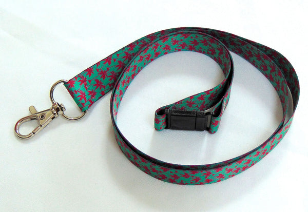 PINK PALM TREES printed lanyard 20mm for ID & keys.