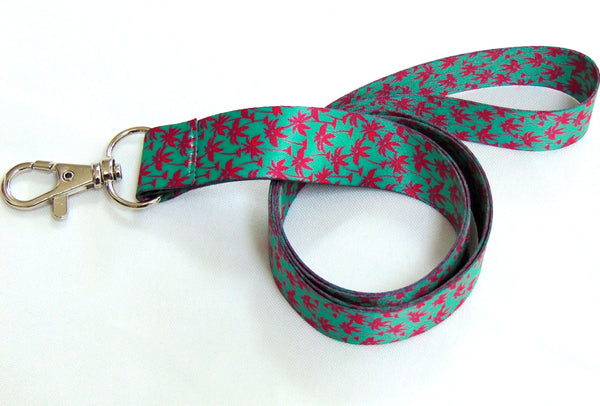 PINK PALM TREES printed lanyard 20mm for ID & keys.