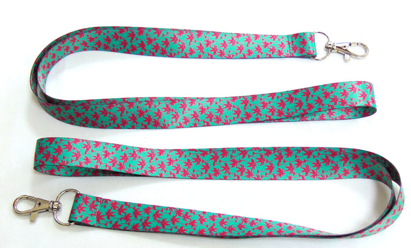 PINK PALM TREES printed lanyard 20mm for ID & keys.