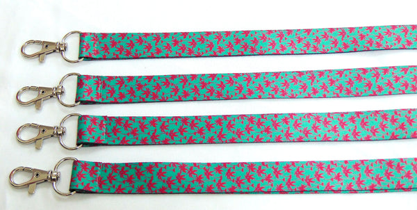 PINK PALM TREES printed lanyard 20mm for ID & keys.