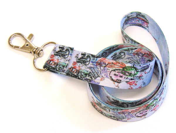 PASSPORT MAP printed lanyard 20mm for ID & keys.