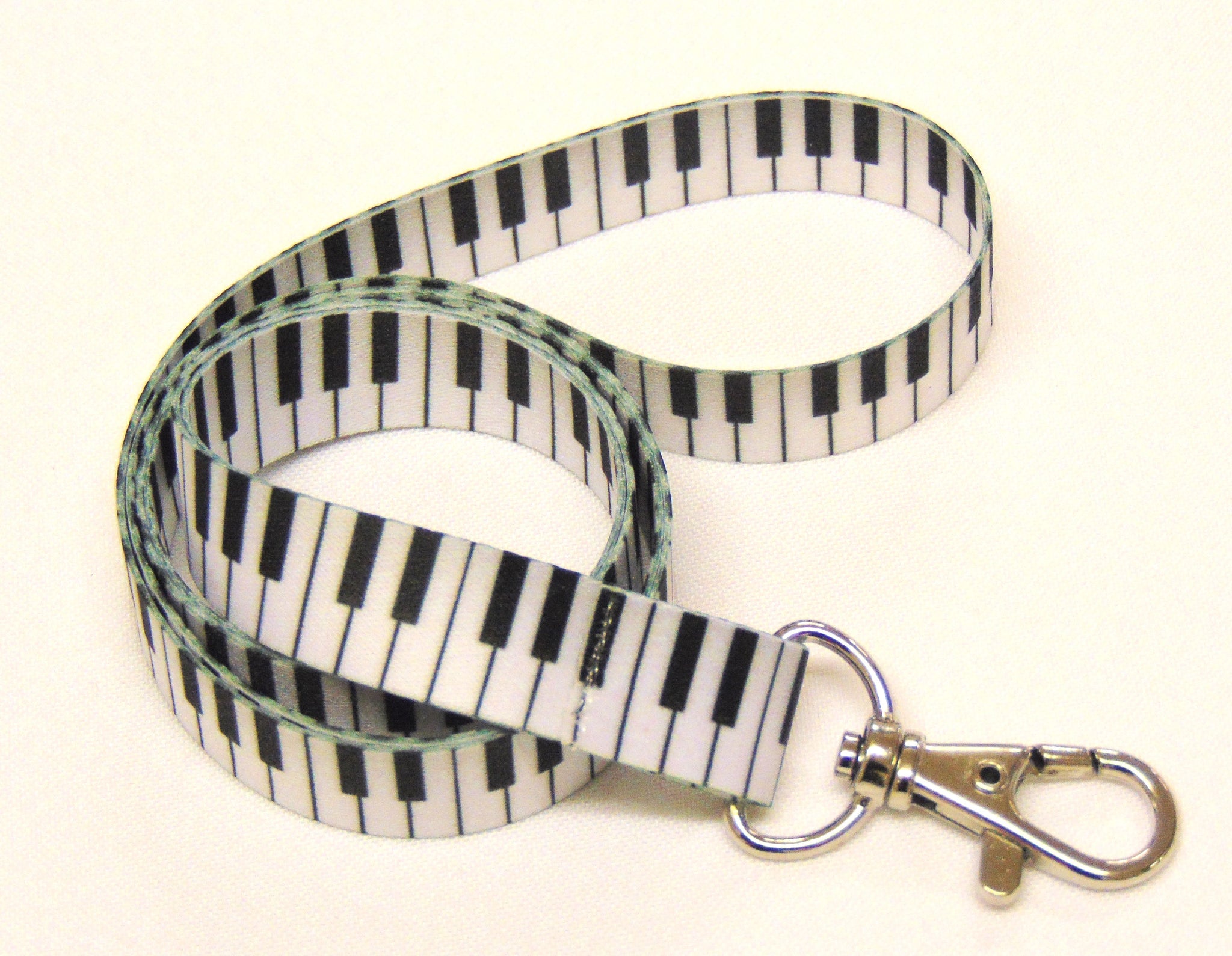 PIANO KEYS pattern neck strap lanyard 15mm for ID & keys. Free UK post.