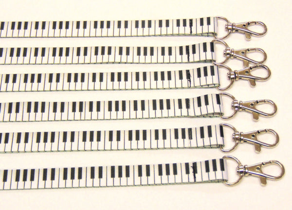 PIANO KEYS pattern neck strap lanyard 15mm for ID & keys. Free UK post.