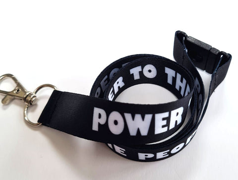 POWER TO THE PEOPLE 20mm double sided lanyard Free UK post.