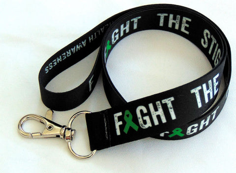 FIGHT THE STIGMA mental health lanyard for ID, keys etc. Free UK postage.