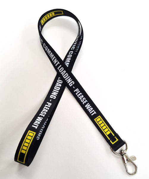 SARCASTIC COMMENT LOADING printed 15mm lanyard.  Free UK post.