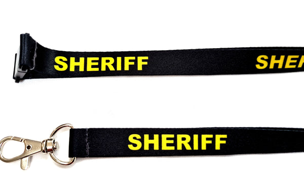 SHERIFF print 15mm lanyard for ID, keys, etc. Free UK post.