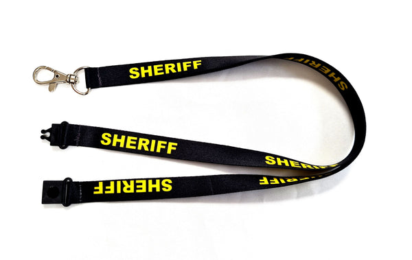 SHERIFF print 15mm lanyard for ID, keys, etc. Free UK post.