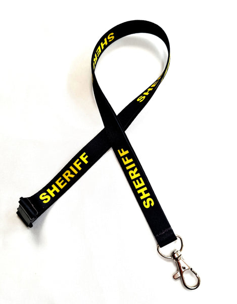 SHERIFF print 15mm lanyard for ID, keys, etc. Free UK post.