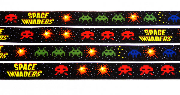 SPACE INVADERS retro printed lanyard 20mm for ID & keys