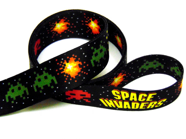 SPACE INVADERS retro printed lanyard 20mm for ID & keys