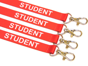 STUDENT (red) with safety breakaway - printed lanyard 15mm
