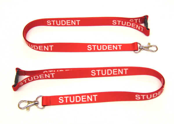 STUDENT (red) with safety breakaway - printed lanyard 15mm