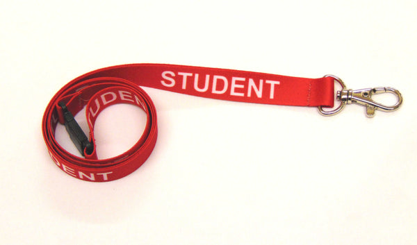 STUDENT (red) with safety breakaway - printed lanyard 15mm